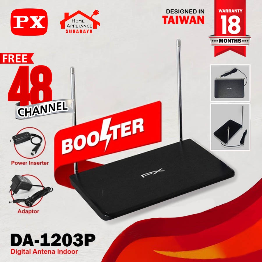 Antena TV Indoor PX DA-1203P Digital TV DVB-T2 dengan Booster