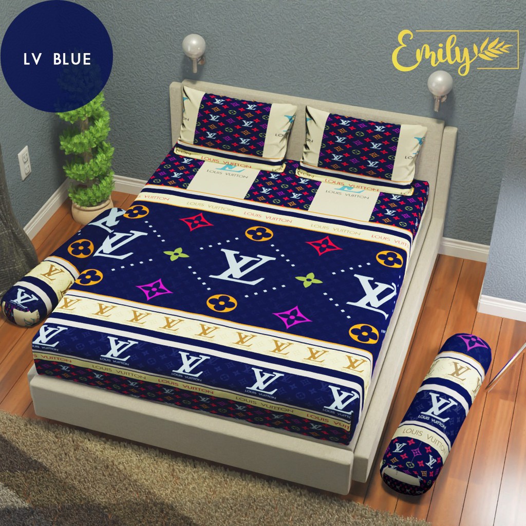 Sprei lv blue ukuran 180x200
