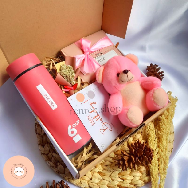 READY - GIFT BOX SET HAMPERS TUMBLER BONEKA / KADO CEWEK MURAH / KADO ULTAH / KADO VALENTINE