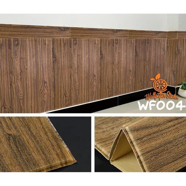 rd2l salle wallpaper brick foam dinding bata 3d 70 x 70 cm foam kayu coklat - wf011 nd2t