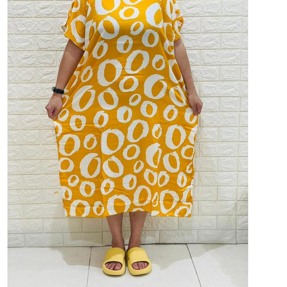 Bagus - DASTER DRESS BALI ABSTRAK MOTIF BULAT FIT TO 4XL KODE C ,,