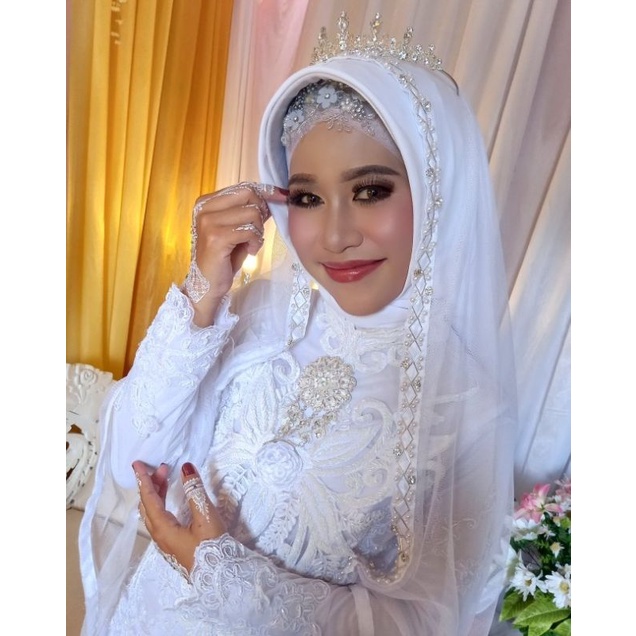 BARU Slayer Pengantin Diamond Zigzag / Hijab Pengantin Mutiara Diamond / Kerudung Akad