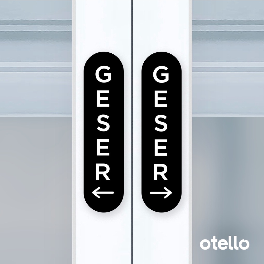 Otello Label Pintu Sticker Geser Rounded Classic Sign Acrylic Kayu Modern Minimalist Signage Board Label Akrilik Kayu Pintu Tempel Stiker Pintu Kafe Restoran Kantor Gedung