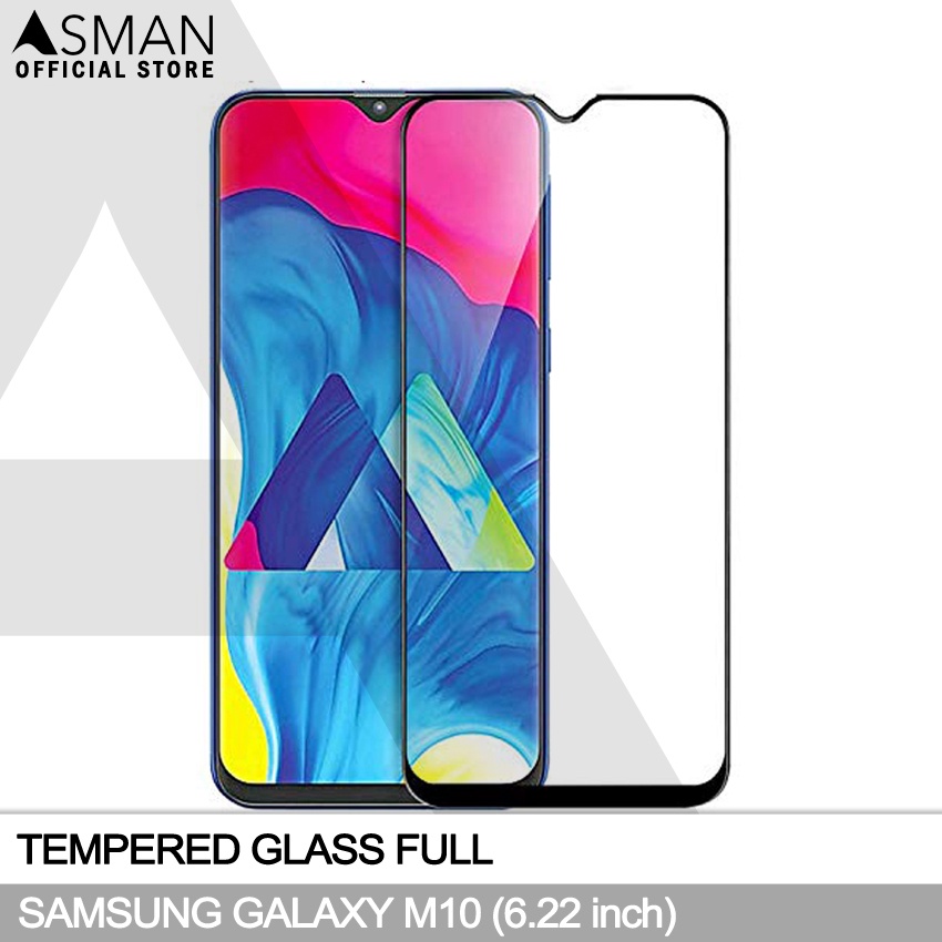 Tempered Glass Full Samsung Galaxy M10 (6.22&quot;) | Anti Gores Kaca - Hitam