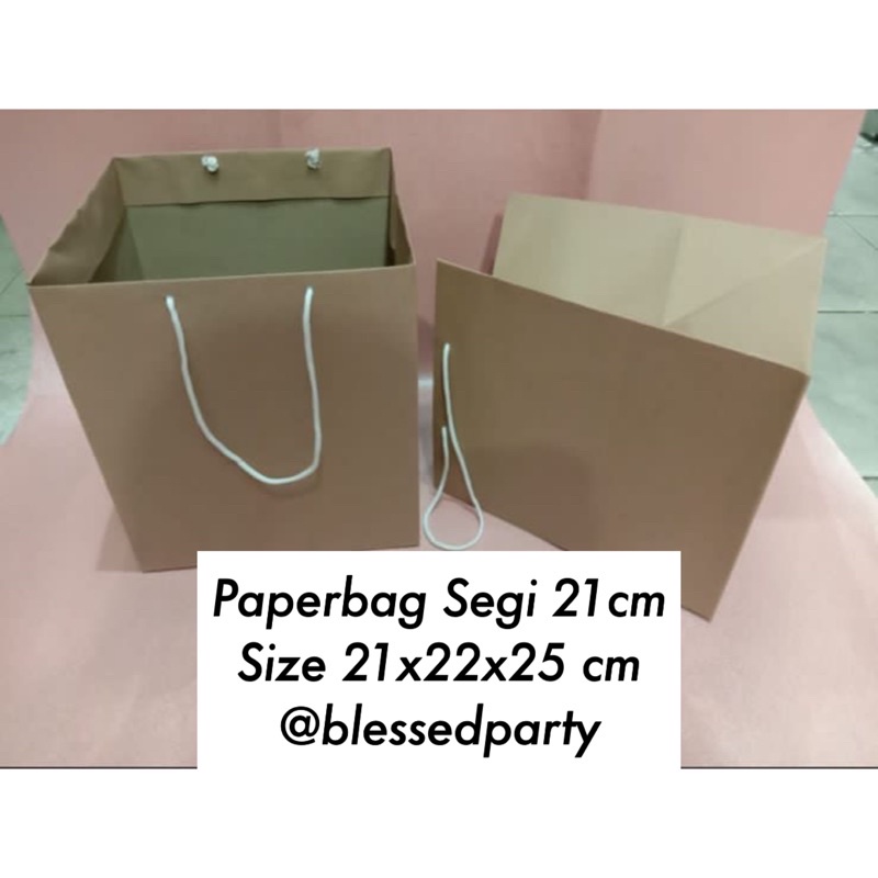 

Isi 12 Paperbag Coklat |Paper bag Polos | Paperbag hampers | Tas kertas coklat 21cm