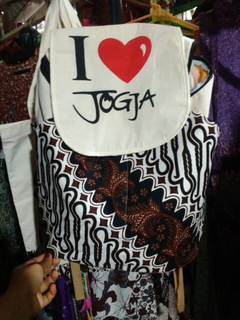 TERMURAH! Tas Ransel/ Gendong Batik I Love Jogja Murah BEST SELLER READY STOCK OOTD FREE ONGKIR