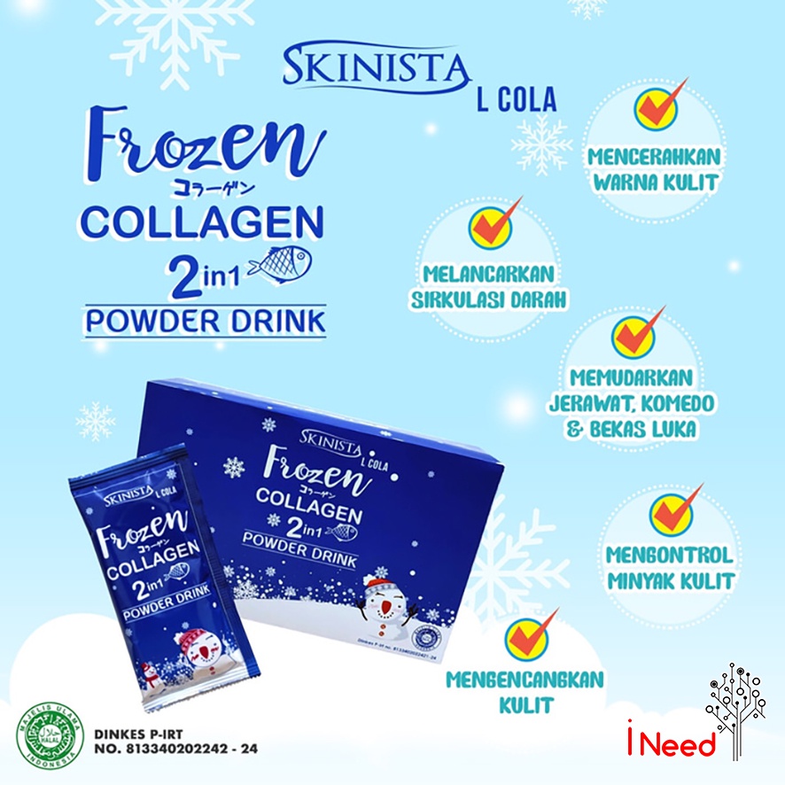 (INEED) SKINISTA FROZEN COLLAGEN 2 IN 1 Powder Drink, Serbuk