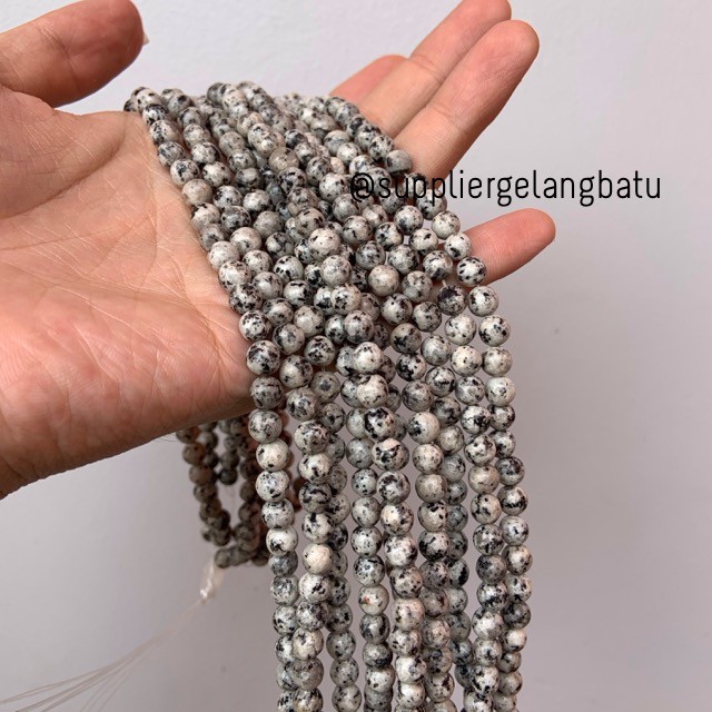 supplier batu abu labrador putih 6mm labradorite bongkah akik natural bahan merangkai gelang kalung