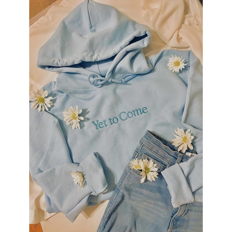 Hoodie Yet to Come Embroidery BTS Blue Song Kpop Idol Korean Aesthetic Premium Unisex