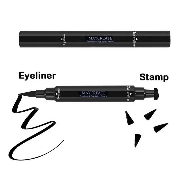 Maycreate Liquid Duo Eyeliner Wing With Stamp Double Head Waterproof Tahan Lama