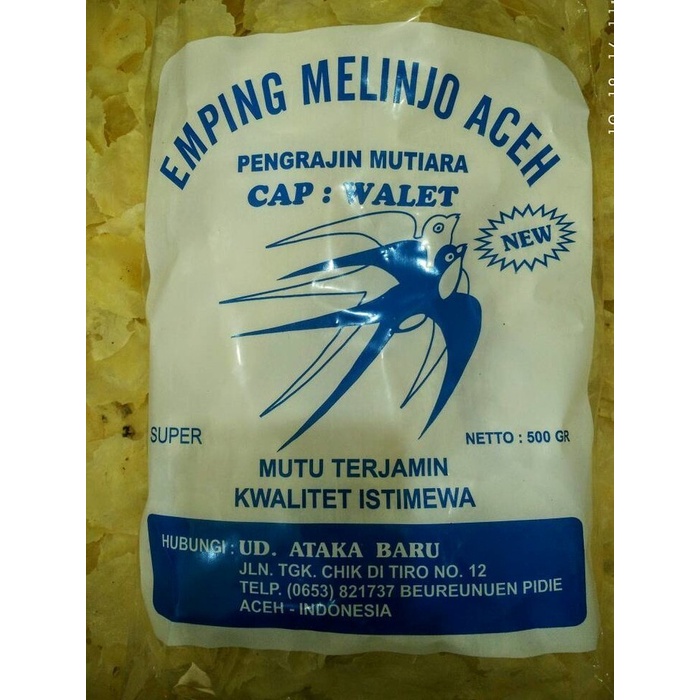 Emping Melinjo Aceh Asli cap Walet/Super Tipis Kualitas terbaik - 1kg