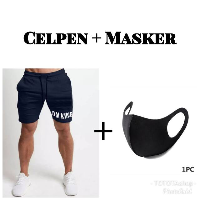 TOTOTAshop.Celpen GYM KING Free Masker ,celpen bahan babyterry premium motif sablon.real.pict