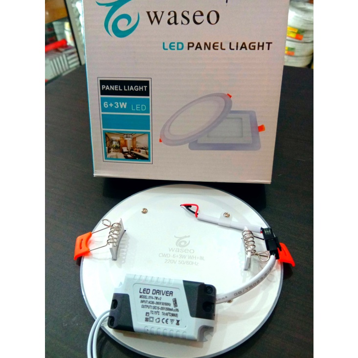 LED PANEL WASEO 6W+3W PUTIH - BIRU