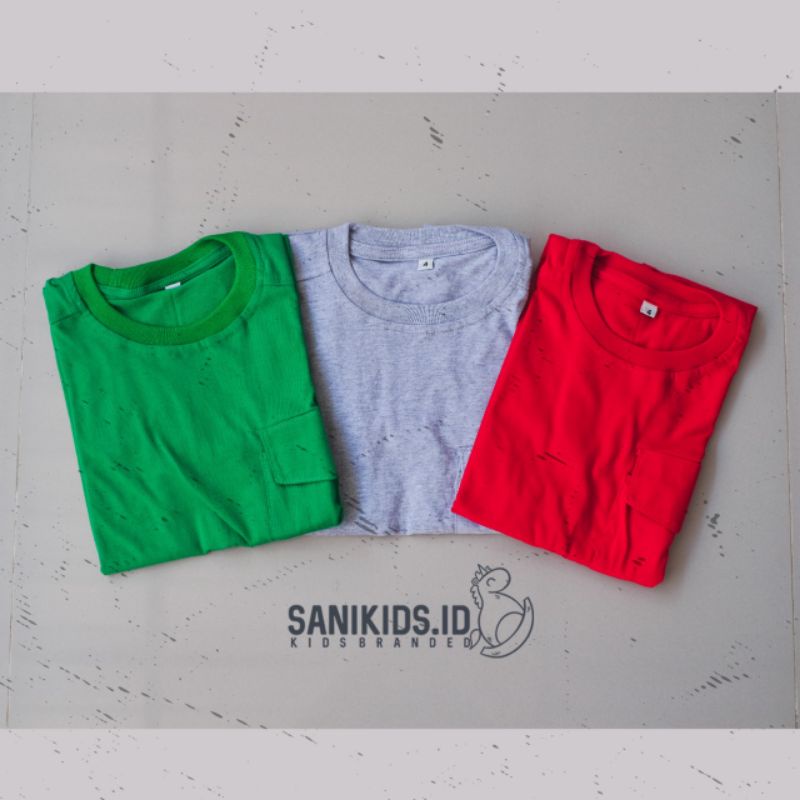kaos polos anak pocket