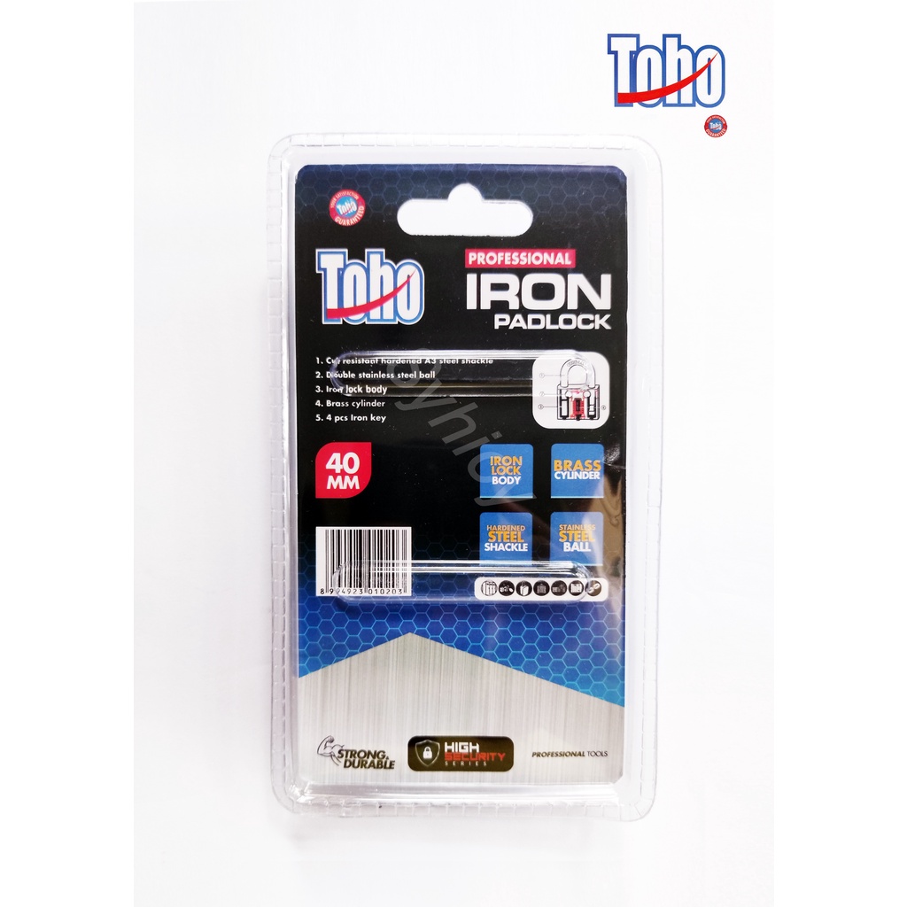Gembok Toho Leher Pendek / Iron Padlock Short Neck Toho 40 mm