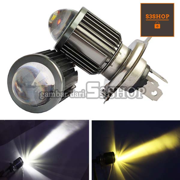 Lampu Depan Utama Kabut Led H4 Lensa Dua Warna Untuk Motor Mobil Head Lamp High Beam