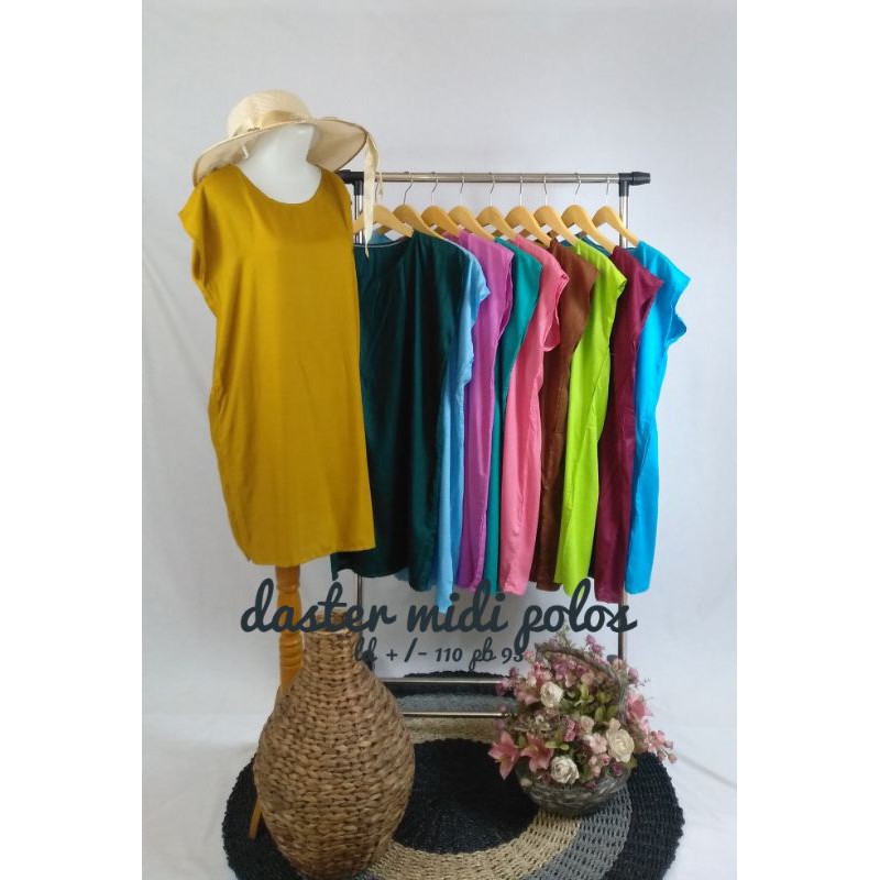 Daster midi polos warna cantik cantik 5 pcs 62500