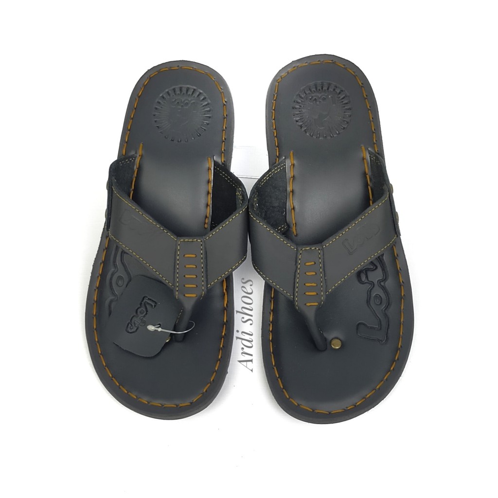 Sandal Jepit Kulit Asli Pria Slop Casual  Cowok  Sandal Slip On Sendal Murah Kekinian