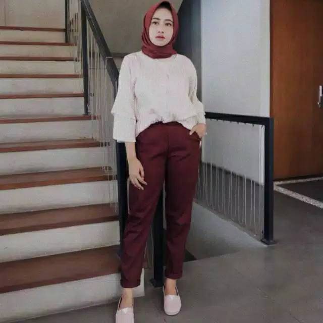 CELANA BAGGY PANTS//CELANA KERJA BAGGY DRILL//CELANA BAGGY STIK BALIK