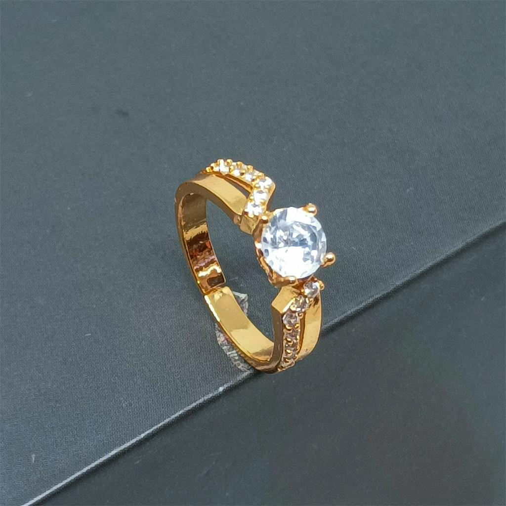 Jewelry Cincin Titanium Wanita Emas Muda Anti Karat Asli Emas Couple Dewasa Dan Luntur Logam Asesoris Rosegold