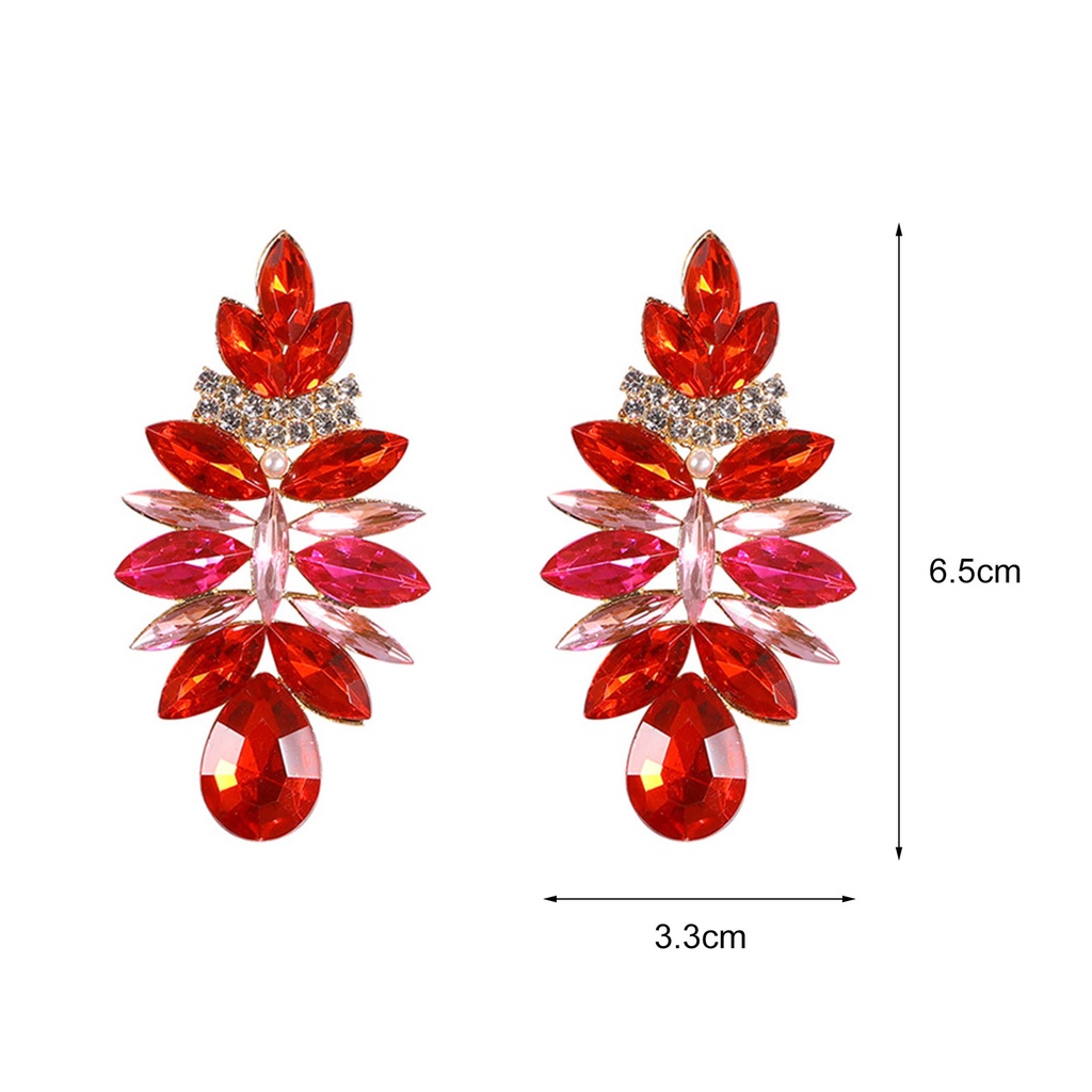 Hu Hu Hu Hu Hu Alat Bantu Pasang Kacamata♡ 1 Pasang Anting Stud Bentuk Water Drop Aksen Berlian Imitasi Untuk Wanita