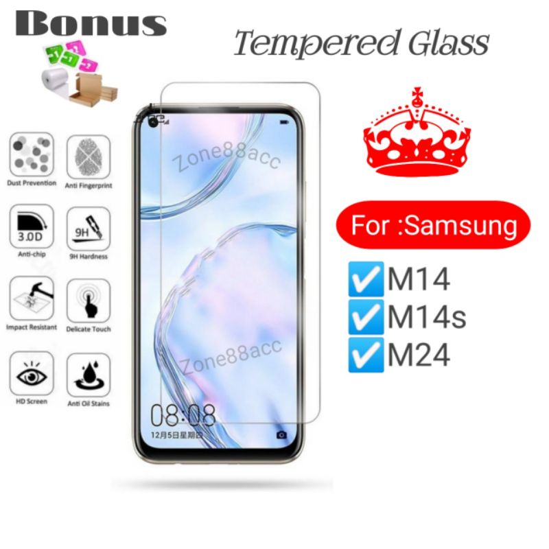 Antigores Tempered Glass Screen Guard protector Samsung M14 M14s M24 S TG Bening Antiblue Spy Blue light Full Garskin Lensa Lens Pelindung Layar