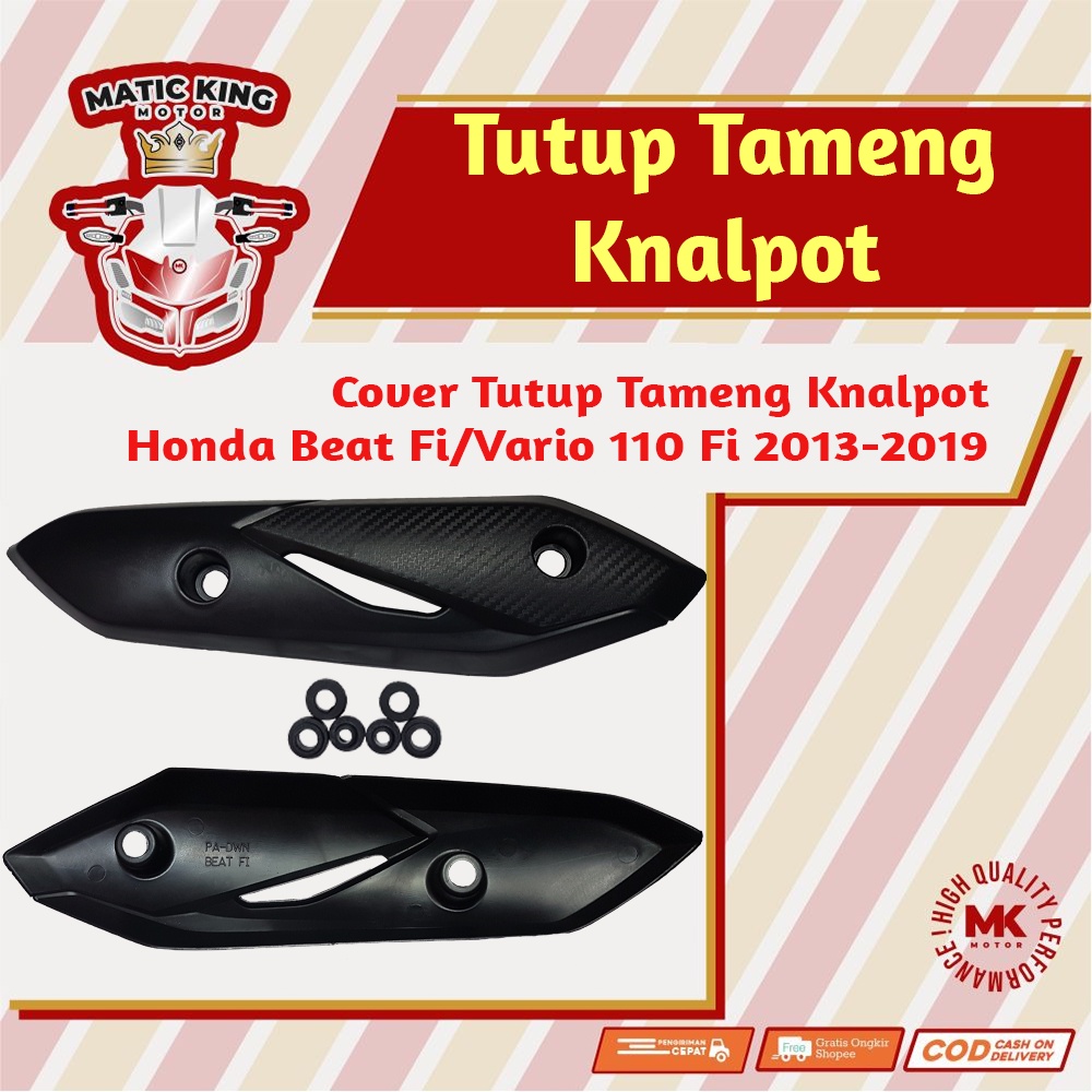 Tameng tutup cover knalpot beat fi 2013-2019 scoopy genio spacy karbu fi esp led  street pop maticking