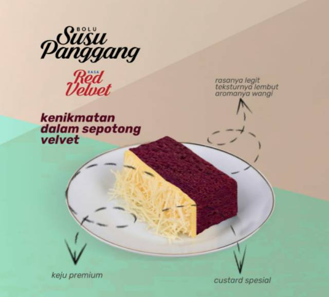 [KHUSUS P. JAWA] Bolu Susu Panggang Red Velvet Durian Moojang Bandung bolu susu filling durian dengan topping keju