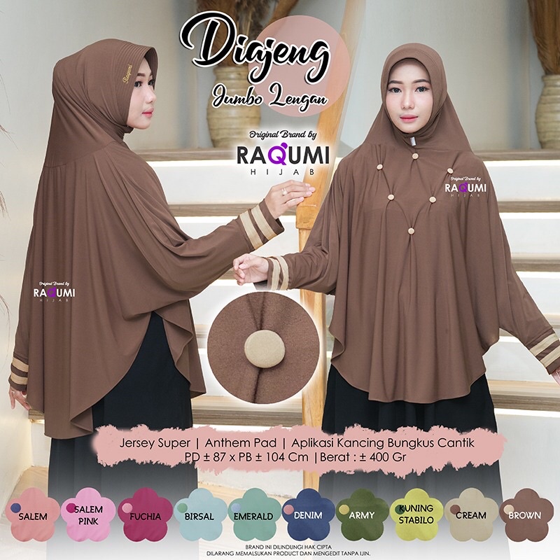 [Original Raqumi]Diajeng jumbo lengan hijab Raqumi