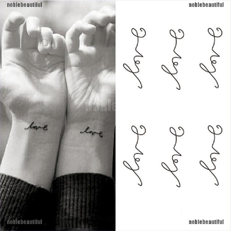Stiker Tato Sementara Motif Tulisan Love Anti Air nbl Stiker Tato Sementara Motif Tulisan Love Anti Air nbl