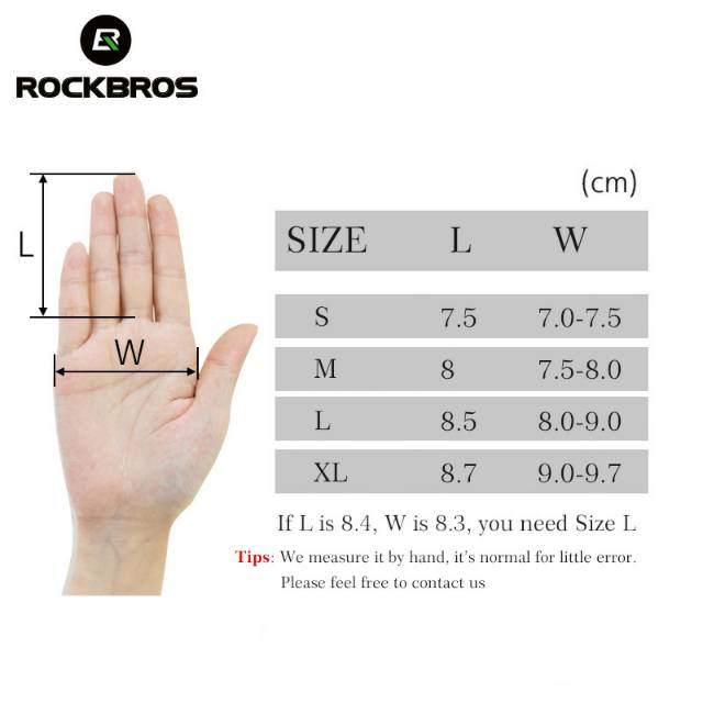 Rockbros Sarung Tangan Spider Full Finger Sepeda Fitness Size M - S109 - Black