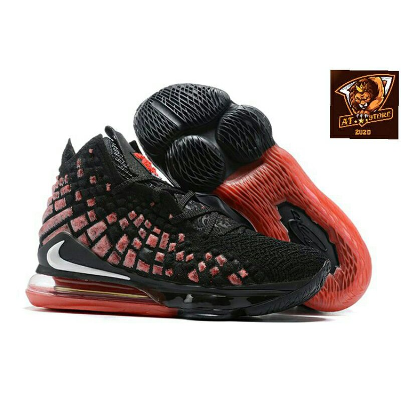 Jual NIKE LEBRON 17 INFRARED BLACK RED 