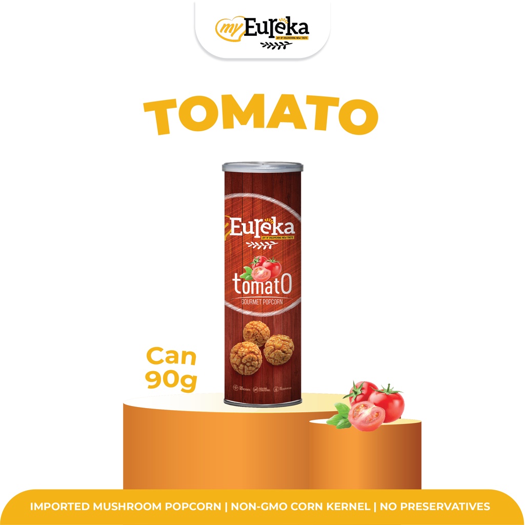 

Eureka Popcorn Tomato Can 70g | Snack Cemilan Impor