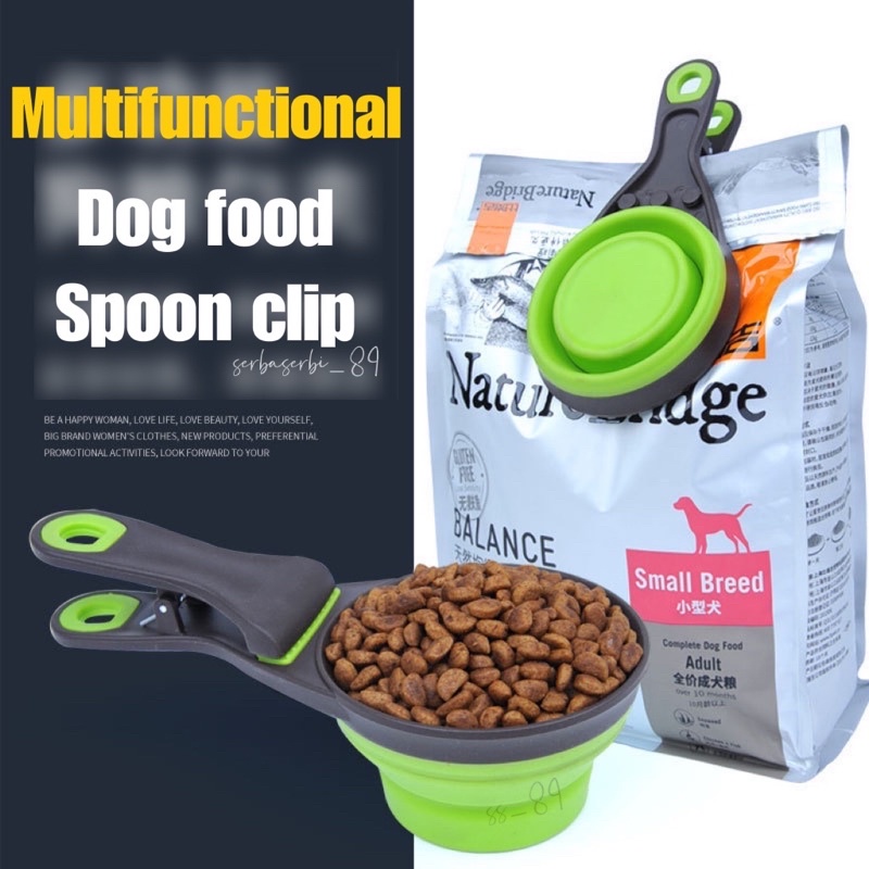 sendok makanan anjing kucing pet multifungsi sendok pet clip bungkusan makanan dog food clip