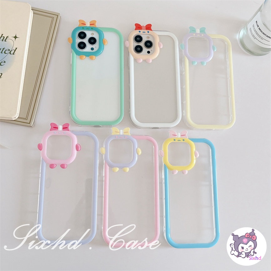 OPPO A78 A17 A17K A57 A77s A76 A96 A16 A16K A15 A74 A54 A53 A33 A32 A31 A5 A9 A5s A3s Reno 8Z 7Z 6 5 A95 A94 A93 A92 A77 A52 A16e A12e F11 3D Small Monster Phone Casing Candy Luxury Transparent Camera Protector Phone Soft CoverSamsung A04 A04s