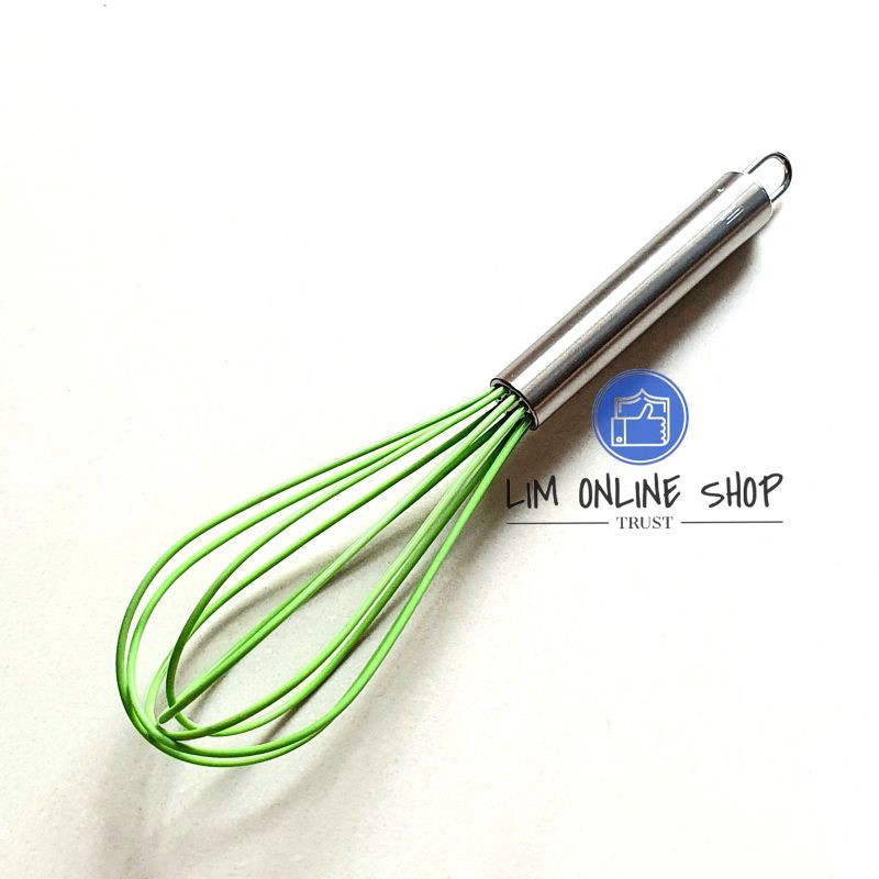 Hand Whisker Silikon Alat Kocokan Telor Shaker Adonan Egg Whisk Silicone Stainless Steel Handle