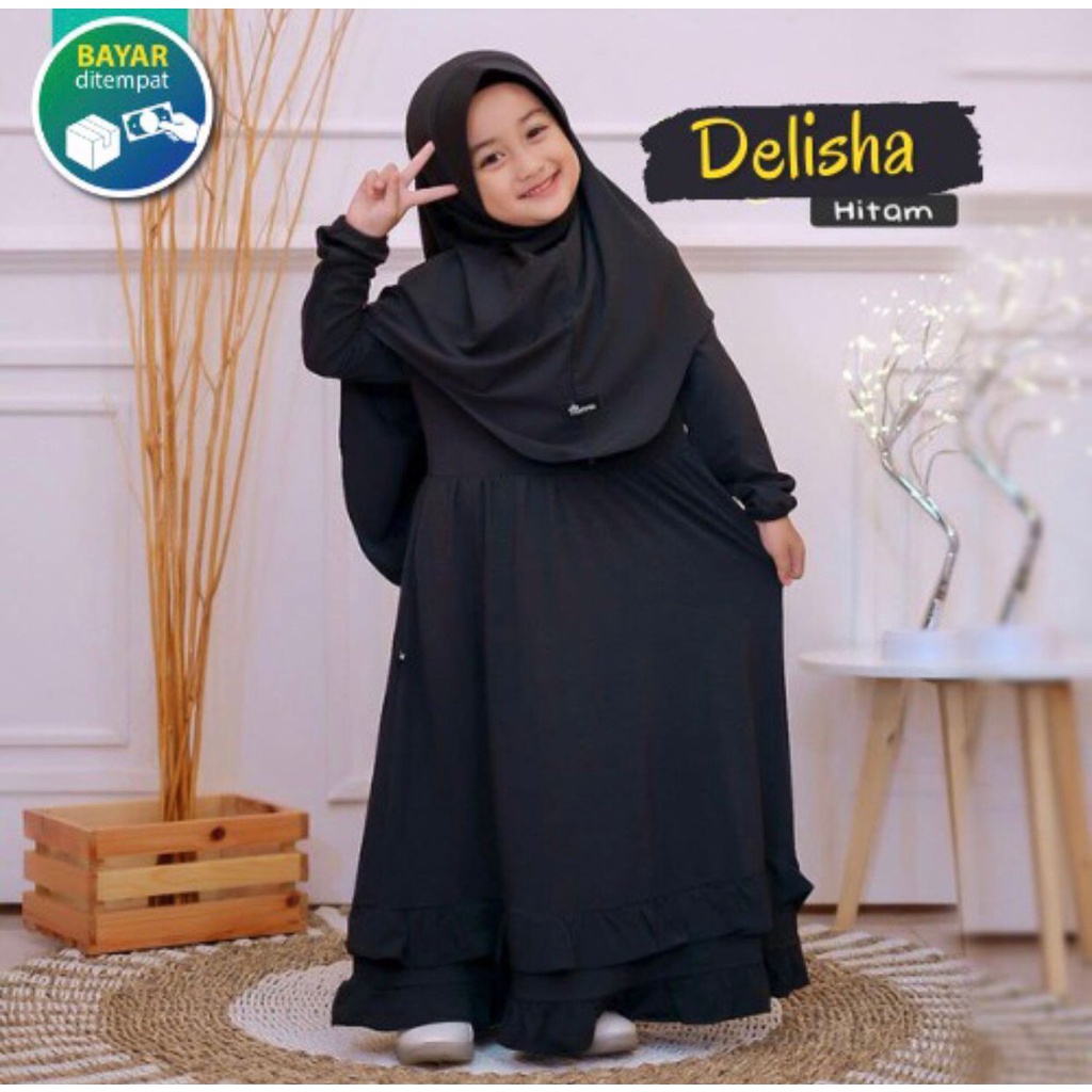 GAMIS ANAK SET HIJAB DELISA | GAMIS ANAK PEREMPUAN TERLARIS 2-8 TAHUN GAMIS ANAK PEREMPAUN SET KERUD