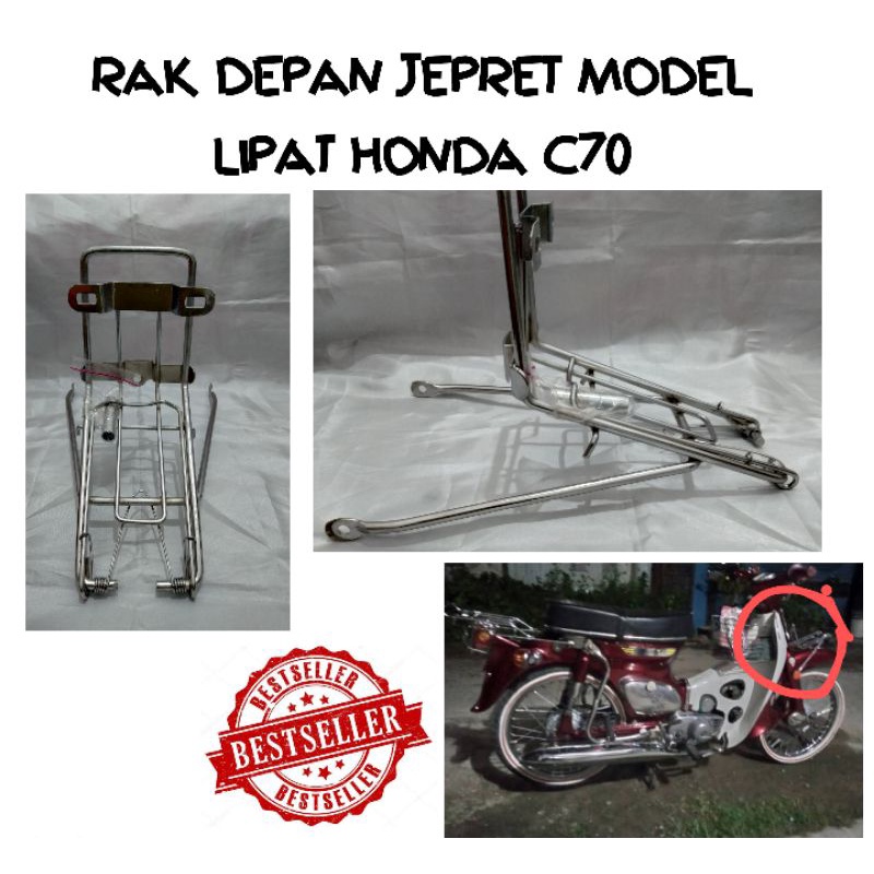 RAK JEPRET BEHEL HONDA GRAND ASTREA C70 WARNA CHROME HARGA MURAH BERKUALITAS BAHAN BESI TEBAL