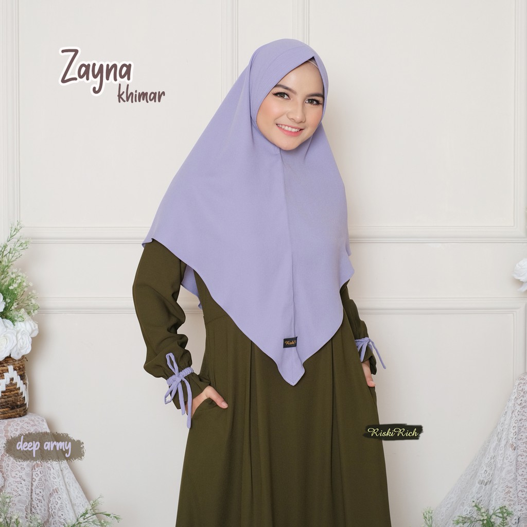 Riskirich ZAYNA Khimar Wollycrepe Antem Instant-Periwinkle