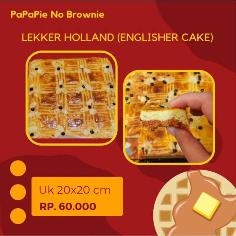 

Lekker Holland/Englisher cake/Butterkoek Uk 20x20 cm