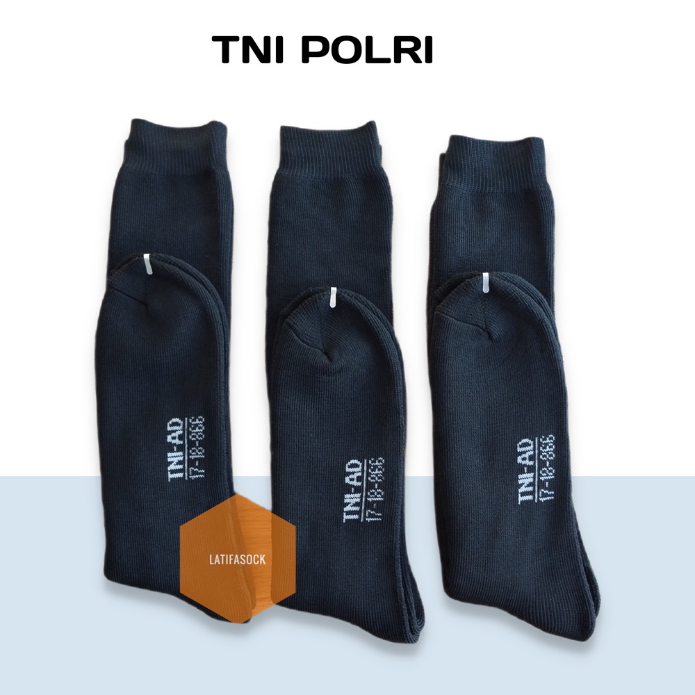 Kaos kaki PDL TNI POLRI Panjang Warna Hitam Bahan Tebal