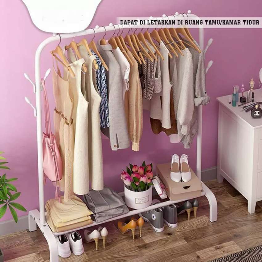 Stand Hanger Single Double Minimalis Desain Korea Stand Hanger Gawang Multifungsi GOSHOP88