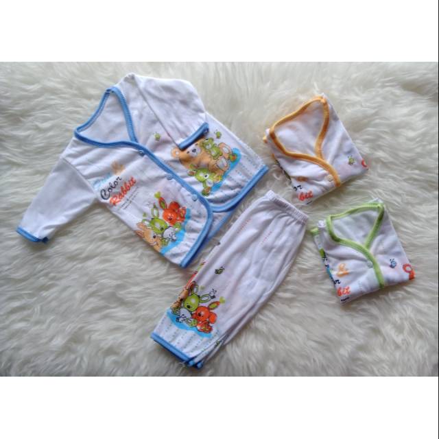 Baju Bayi Setelan Panjang Putih