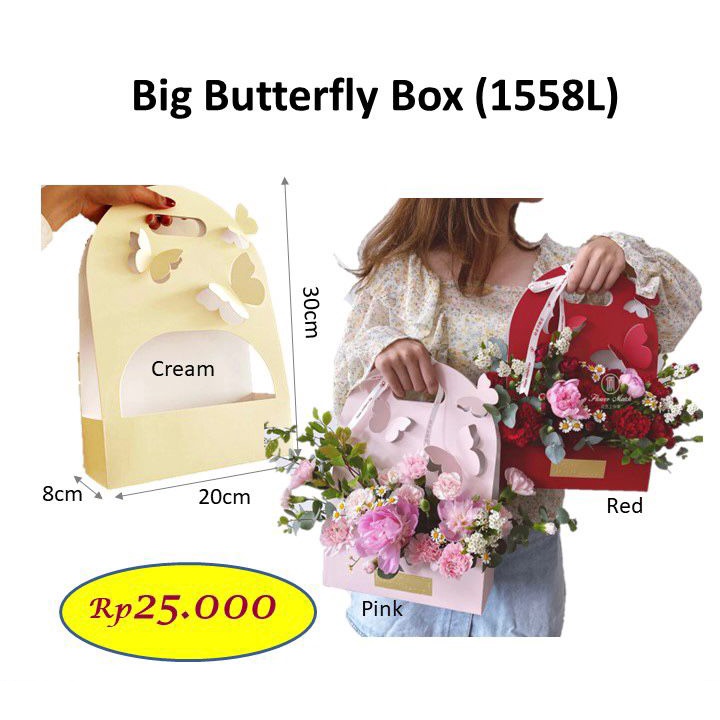 

Big butterfly box - kotak bunga - barang florist 1558L - box bunga