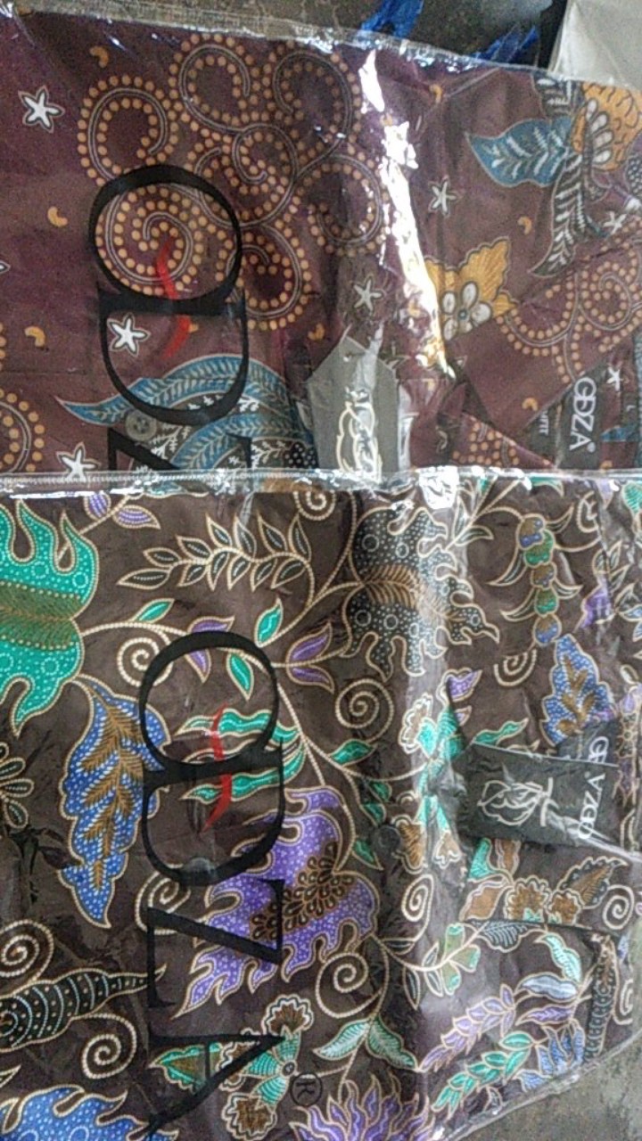 Odza Kemeja Batik Lengan Pendek Baju Sogan Hem Pria Slim Fit Batik Fashion Terkini Modern Swarit