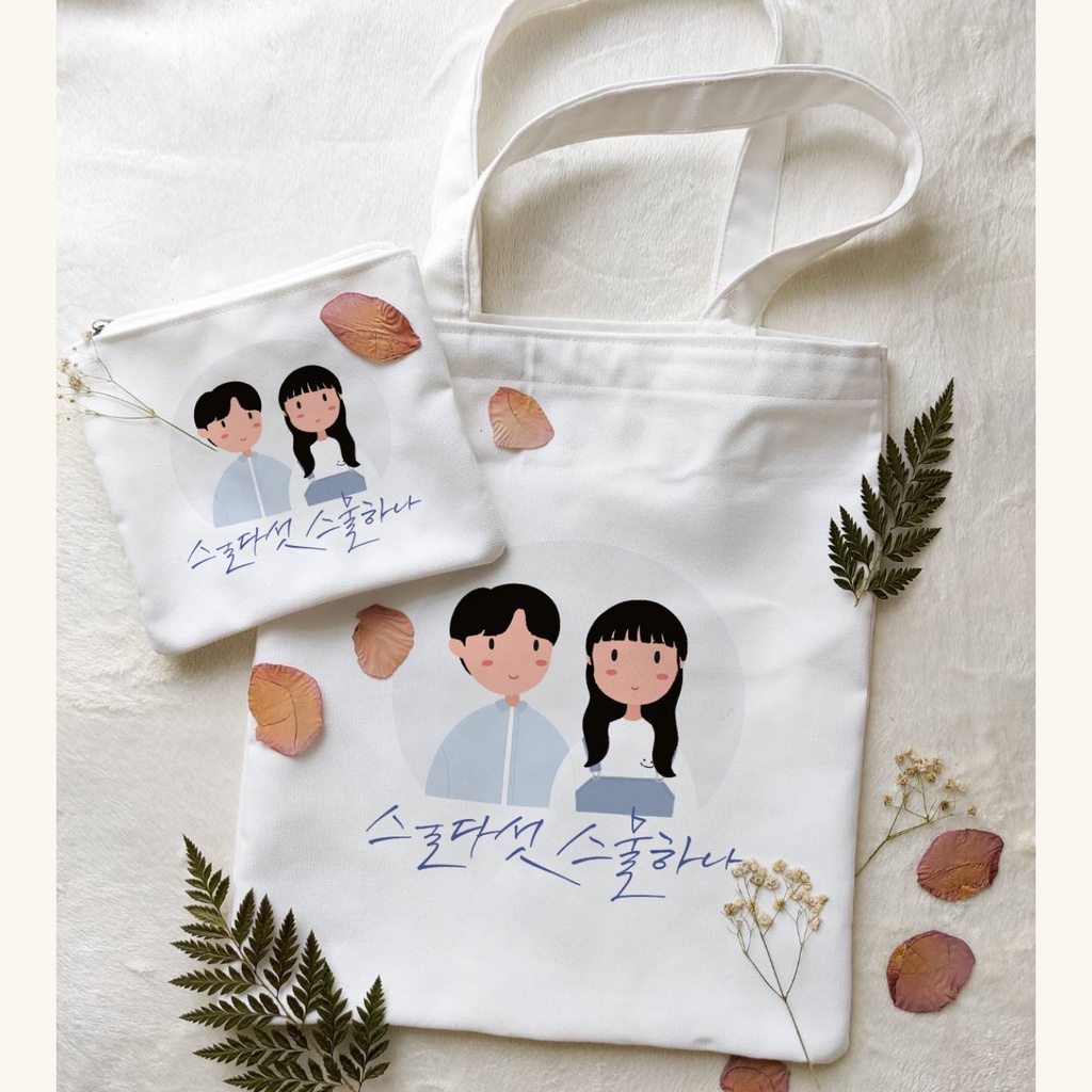 TWENTY FIVE TWENTY ONE VER. 1 TOTE BAG + PENCIL CASE DRAMA KOREA / NAM JOOHYUK / KIM TAE RI / DRAKOR