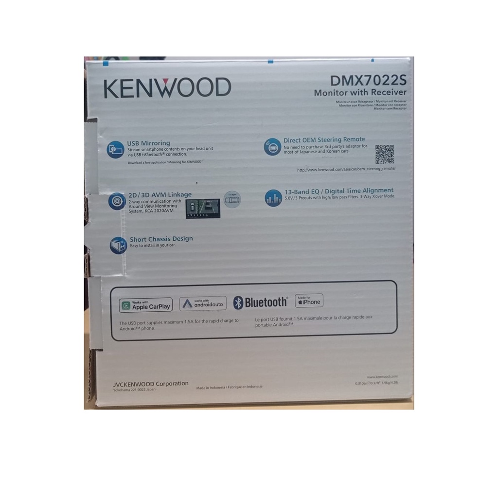 KENWOOD DMX-7022S Headunit Double Din Tape Audio DMX7022S Universal