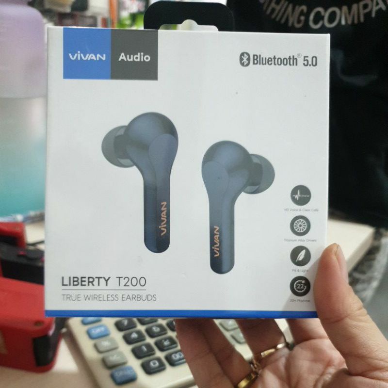 VIVAN Headset Bluetooth Liberty T200 TWS Earphone Wireless Earbuds Garansi Original Resmi