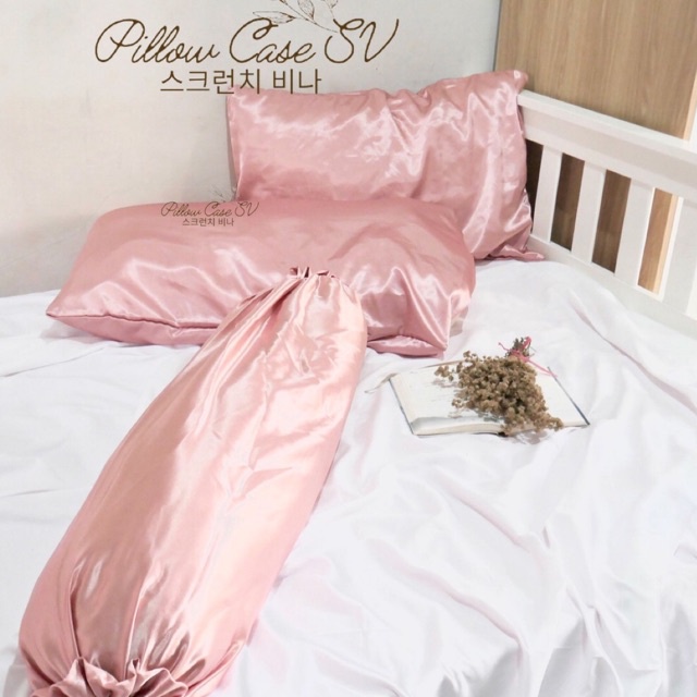 SARUNG BANTAL SILK SATIN BY SV ROSE GOLD| CASE BANTAL SATIN | PILLOW CASE SATIN |COVER BANTAL
