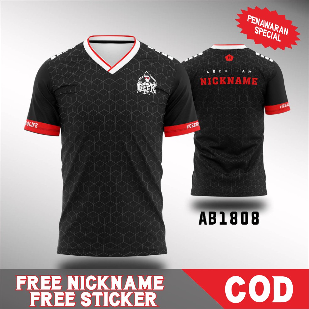 JERSEY GEEK FAM 2021 FREE NICKNAME / KAOS GEEK FAM ESPORT TERBARU GAMING